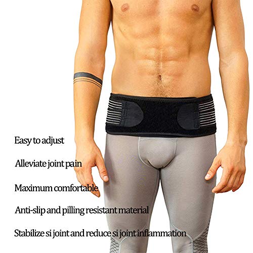 Paskyee - Cinturón de cadera sacroiliac para mujeres y hombres que alivian el dolor de espalda y piernas, estabilizan las articulaciones SI, antideslizantes y resistentes a las pastillas