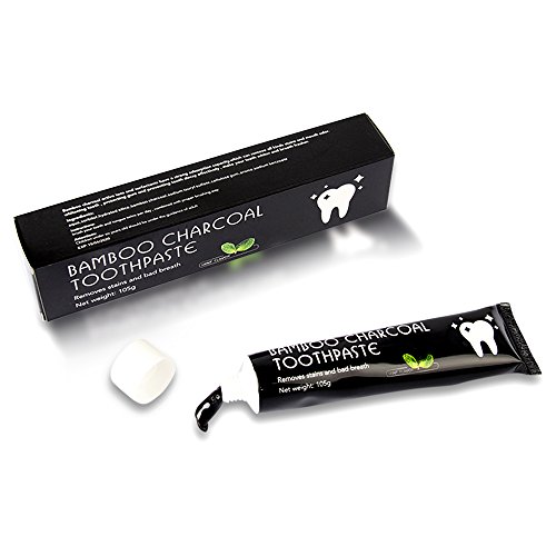 Pasta de dientes de carbón activado para blanquear los dientes con carbón de bambú, extracto de menta, pasta de dientes negra de calidad premium