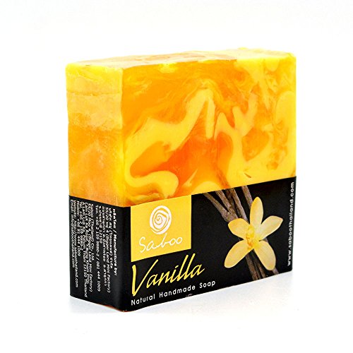 Pastilla de jabón natural artesano hecho a mano de Vainilla (100gr) - Relaja y ayuda a combatir el insomnio y la ansiedad, afrodisiaco - Hipoalergénico, apto para pieles sensibles