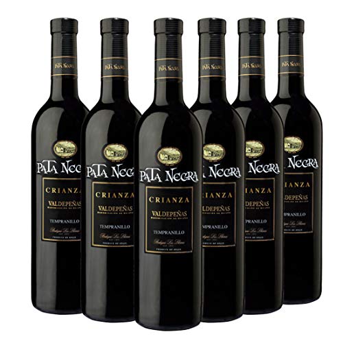 Pata Negra Crianza Vino Tinto D.O Valdepeñas - Pack de 6 Botellas x 750 ml