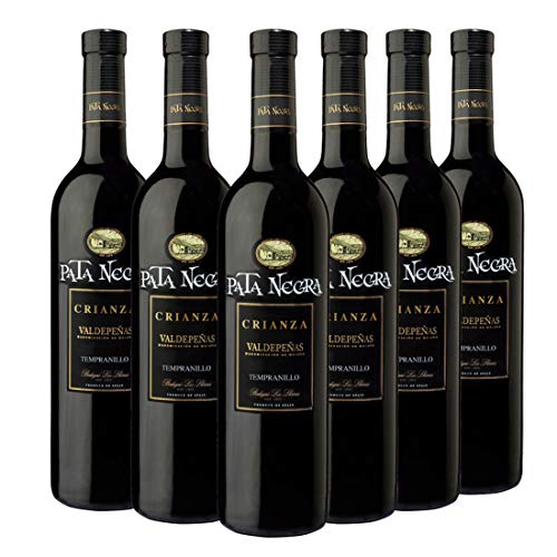 Pata Negra Crianza Vino Tinto D.O Valdepeñas - Pack de 6 Botellas x 750 ml