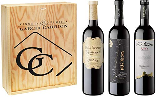 Pata Negra - Lote de 3 botellas, Rioja Reserva, Pata Negra Ribera Reserva y Pata Negra Ecológico, Pack de 3 botellas x 75 cl