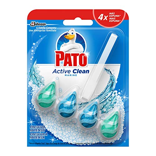 Pato Active Clean - Colgador wc, frescor intenso, perfuma limpia y desinfecta, aroma Marine.