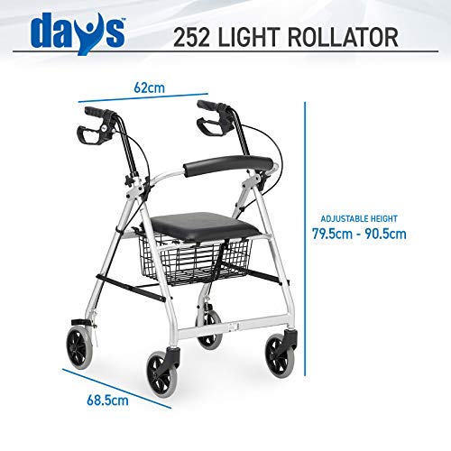 Patterson Medical Andador ligero de aluminio con ruedas, color Gris