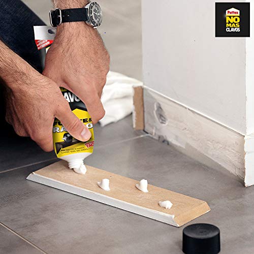 Pattex No Más Clavos Original - Adhesivo de Montaje Resistente, Pegamento Extrafuerte para Madera, Metal y más, Adhesivo Blanco Instantáneo, 1 Tubo x 250 g