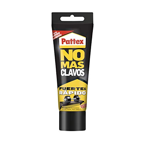 Pattex No Más Clavos Original - Adhesivo de Montaje Resistente, Pegamento Extrafuerte para Madera, Metal y más, Adhesivo Blanco Instantáneo, 1 Tubo x 250 g