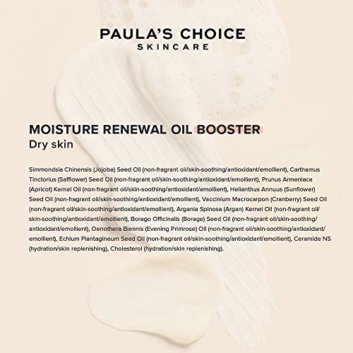 Paula's Choice Hidratante Aceite Booster - Serum para la Cara Nutre & Calma la Piel con Aceite Intenso - con Ceramidas, Aceite de Argan & Jojoba - Pieles Normales a Secas - 20 ml