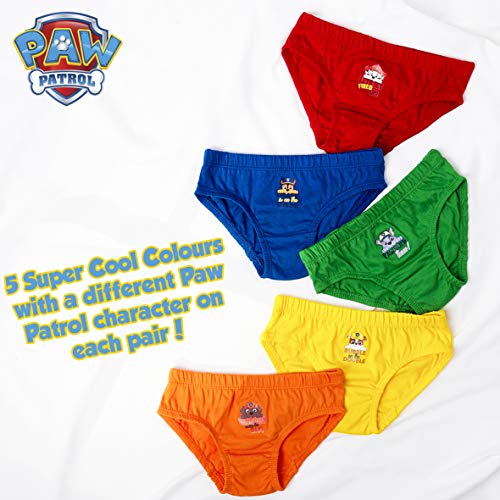 Paw Patrol Calzoncillos Niño, Pack de 5 Calzoncillos Patrulla Canina, Ropa Interior Niño Bebe 100% Algodon Suave, Tallas 18 Meses-7 Años, Regalos para Niños (5-6 años)