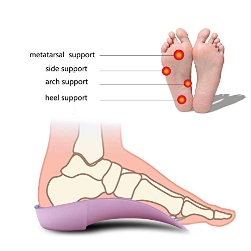 PCSsole 3/4 Plantillas de calzado ortopédico Soportes de arco alto Plantillas de zapatos para la fascitis plantar,Pie plano, Sobre-pronación,Alivio del dolor del talón (XL:EU-(43-46))