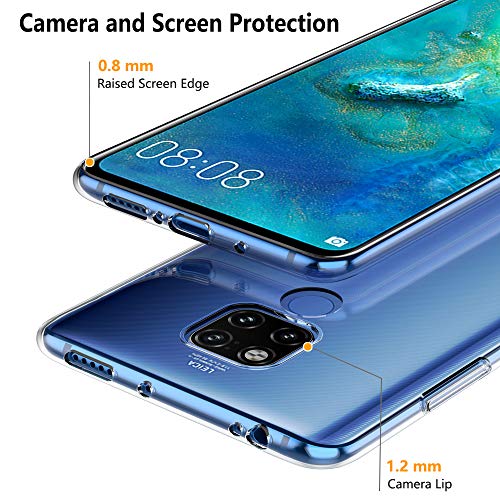 Peakally Funda Huawei Mate 20 X, Transparente Silicona Funda para Huawei Mate 20 X Carcasa Flexible Claro Ligero TPU Fundas [Antideslizante] [Resistente a arañazos]-Transparente
