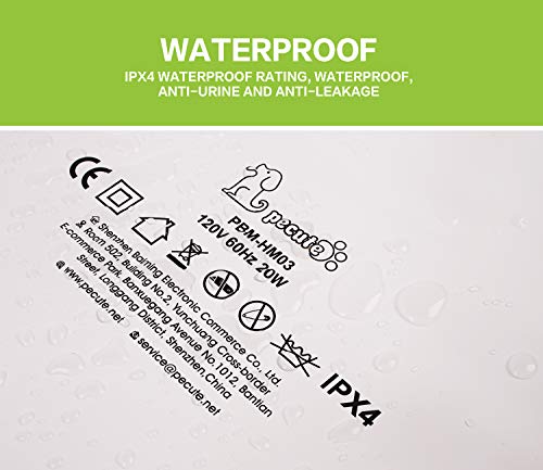 Pecute Manta Eléctrica para Perro, Almohadilla térmica Mascotas, Temperatura Constante Automática 38-40°, Impermeable, Prevención de Incendios, Antichoque, Anti-mordida, 2 Fundas de Tela Desmontables