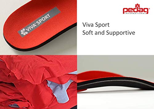 Pedag Viva Sport - Plantillas para el deporte unisex, Red, 8 Ladies/7 Mens UK