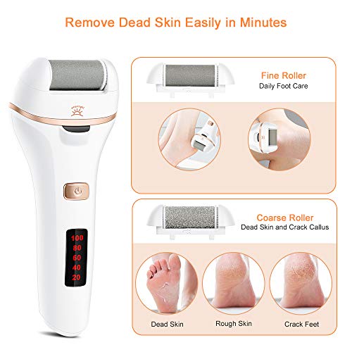 Pedicura Electrico, Afeitadora Eléctrica para Mujer,Impermeable Lima Eléctrica Pies para Eliminar Callos Herramientas de Pedicura Recargables con 4 Recambios,Quitar la Piel Muerta,Depiladora de Bikini