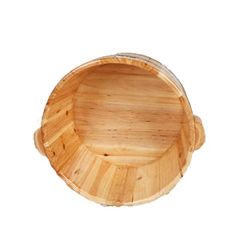 Pediluvio Barril de Madera Kit | Bañera para Pies de Pedicura Kit con 1 Espátula y 100 Bolsas de Plástico para Pediluvio (24cm x 36cm)