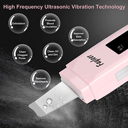 Peeling Ultrasónico Facial con 5 Modos, fayleer Dispositivo de Limpieza de la Piel Facial, Equipo de Facial Multifuncional y Puntos Negros con Lifting EMS Ion Modo Limpiador de Poros Carga USB
