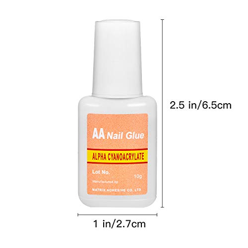 Pegamento de Uñas Falso de Adhesivo Pegamento de Uñas con Pincel Pegamento de Uñas Rápido para Suministros de Maquillaje de Uñas(5 Paquetes)