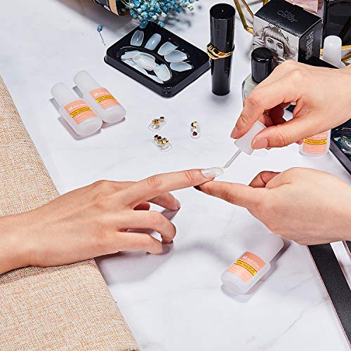 Pegamento de Uñas Falso de Adhesivo Pegamento de Uñas con Pincel Pegamento de Uñas Rápido para Suministros de Maquillaje de Uñas(5 Paquetes)