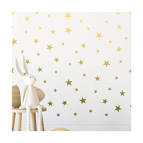 Pegatinas de pared de estrellas doradas removibles para decoración del hogar fácil de despegar paredes pintadas de vinilo metalizado de lunares para habitación de bebé y niños (paquete de 124)