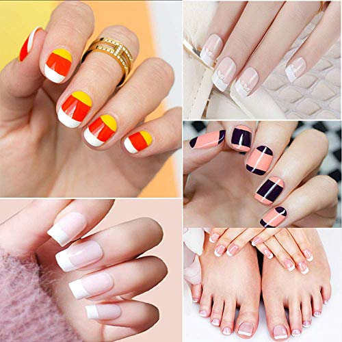 Pegatinas de uñas francesas Manicura Puntas de uñas Pegatinas de guía de línea de sonrisa Pegatinas de guía de línea de arte de uñas Consejos de maquillaje Maquillaje 24 hojas/Set