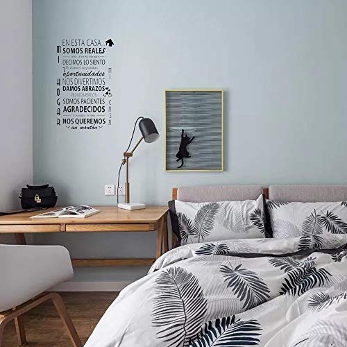 Pegatinas Decorativas Pared Frases Motivadoras Pegatina Cita Inspiradora Vinilos Decorativos Frases Cortas Español Adhesivos Sonrie + EN ESTA CASA para Familia Habitación Dormitorio Salón Cocina Baño