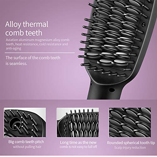 Peine de pelo recto de vapor eléctrico de la pantalla de cristal líquido multi-función peine 5 control de temperatura del archivo de cuidado del cabello