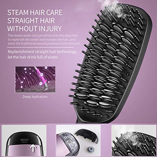 Peine de pelo recto de vapor eléctrico de la pantalla de cristal líquido multi-función peine 5 control de temperatura del archivo de cuidado del cabello