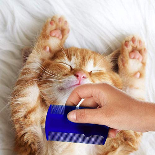 Peine de pulgas para gatos Perros Piojos Peines de dientes finos Peines Set de aseo Eliminar marcas de rasgaduras de pelo flotador Herramienta de eliminación de garrapatas