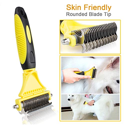 Peine Perro, Cepillo Perro Gato, Rastrillo Perro Cepillo Deslanador Perros, Cepillo Perro Pelo Muerto para Mascota Pequeña, Medianas y Grandes, Reduce Eficazmente la Caída de Cabello hasta un 90%