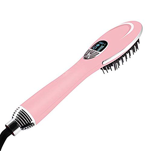 Peine secador de pelo seco de iones de pelo negativo peine termostato secador de pelo caliente y frío para el cabello de reparación estática,Pink