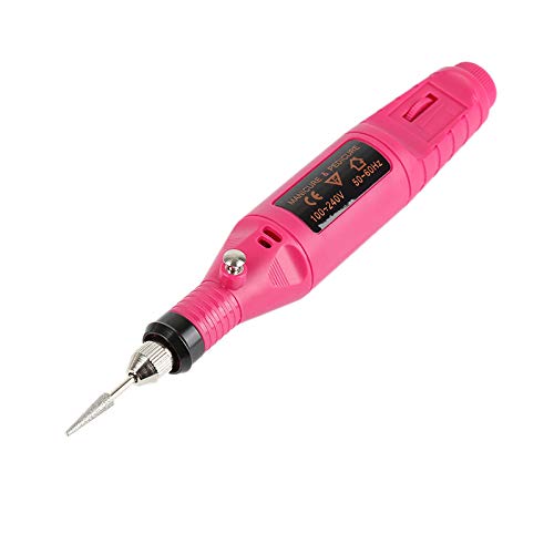 PeiQila Máquina eléctrica de Taladro para uñas, Juego de Brocas para limas de uñas en Forma de Pluma, Juego de Brocas para uñas de acrílico, Juegos de pulidor de Arte de uñas