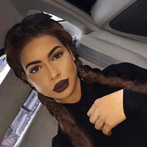Peluca De TWIFER De Largo,Las Trenzas SintéTicas Atan La Peluca Delantera Con El Pelo Largo Negro/Brown Pelucas Trenzadas Dobles Resistente Al Calor