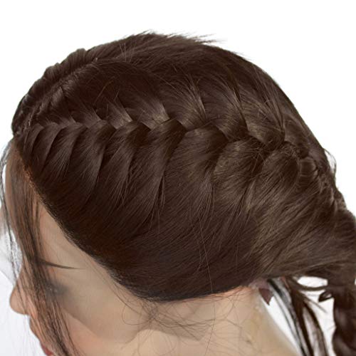 Peluca De TWIFER De Largo,Las Trenzas SintéTicas Atan La Peluca Delantera Con El Pelo Largo Negro/Brown Pelucas Trenzadas Dobles Resistente Al Calor