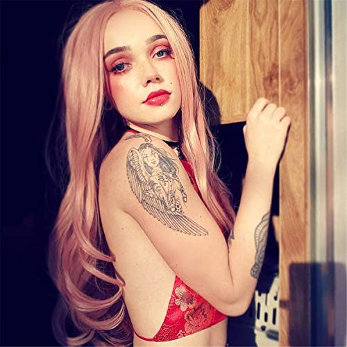 Pelucas Delanteras largas del cordón del Pelo de la Onda Floja de JIER Peluca sintética amistosa del Calor de la Muchacha para la Moda Natural (Amarillo)