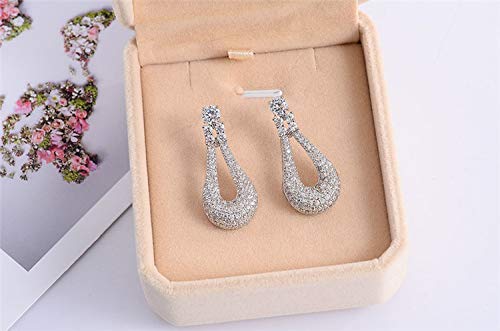 Pendientes, cobre ecológico, aretes de circonita AAA, estilo de moda simple, regalo femenino, plata