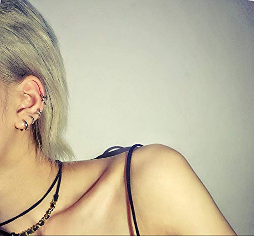 Pendientes de aro pequeños para orejas sensibles y cartílago, plata de ley 925, hipoalergénicos, para mujeres, niñas, 7 mm, 10 mm, 13 mm, 15 mm (10mm)