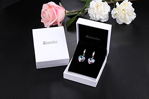 Pendientes de Corazón Swarovski Pendientes Joyería de Moda Para Mujer Chica Morado