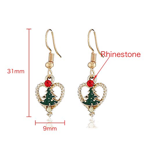 Pendientes de Navidad para mujer, diseño de árbol de Navidad