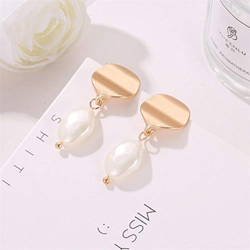 Pendientes De Plata Pendientes De Perlas Pendientes De Oro Asiáticos Sencillos Pendientes De Perlas De La Personalidad Espejo De Onda Estéreo