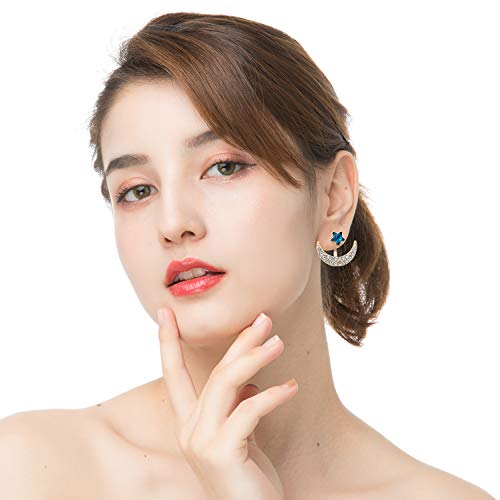 Pendientes Mujer, Comius 9 Pares Flor de Loto Hueco Pendientes Chaquetas para Mujeres Niñas Zirconia Cúbica Sencillo Elegante Pendientes Piercing de Oreja