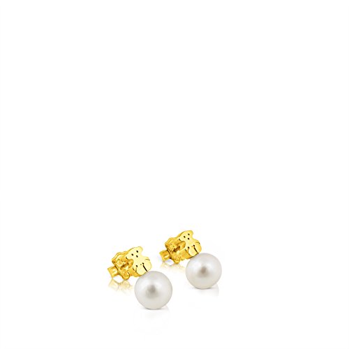 Pendientes TOUS Sweet Dolls en oro amarillo de 18 kt y perlas cultivadas de 0,95 cm