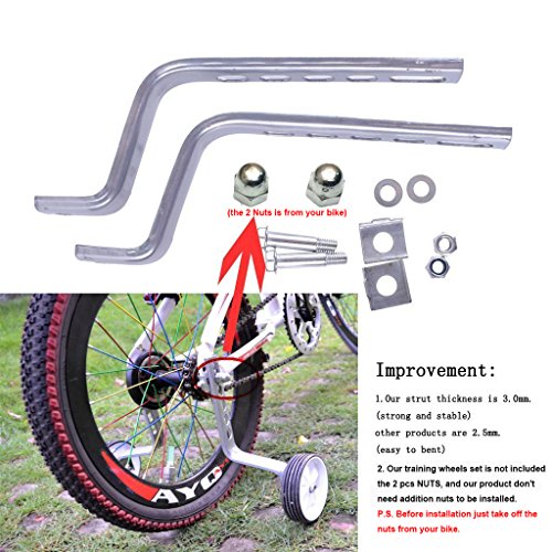 PengXiang ruedines para bicicleta infantil 12, 14, 16, 18 y 20 pulgadas, 1 par Seguridad ruedines, niño, Pink-B