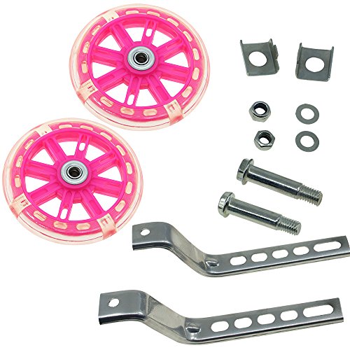 PengXiang ruedines para bicicleta infantil 12, 14, 16, 18 y 20 pulgadas, 1 par Seguridad ruedines, niño, Pink-B