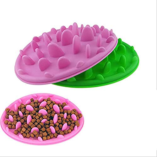 PENGYANZHOU Alimentador Lento Interactivo Anti-Choke Tazón para Mascotas para Alimentar a Perros y Gatos Alimento Lento Anti-gulping Infusión para Dejar de Fumar para Mascotas (25 x 18 cm) Azul