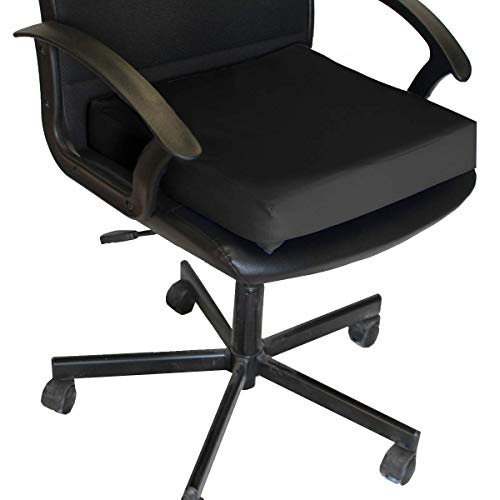 PEPE-COJÍN Antiescaras (42x42x8 cm), Cojín Silla Oficina, Cojín Antiescaras para Silla de Ruedas, Cojín Antiescaras Viscoelástico Memoria, Cojín Postural, Color Negro