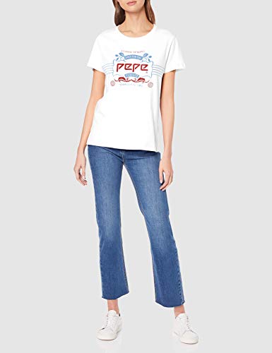 Pepe Jeans 45th 03l Camiseta, Marfil (Off White 803), Small para Mujer