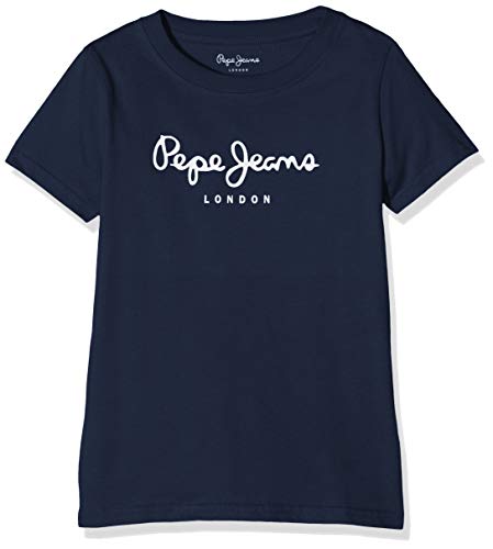 Pepe Jeans Art Camiseta, Azul (Navy 595), 13-14 años (Talla del Fabricante: 14) para Niños