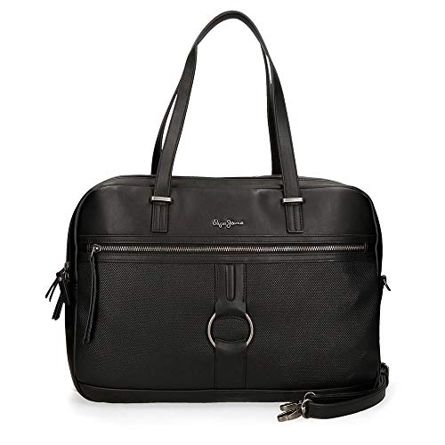 Pepe Jeans Daphne, Maletín Portaordenador, 41 cm, 10.7 liters, Negro