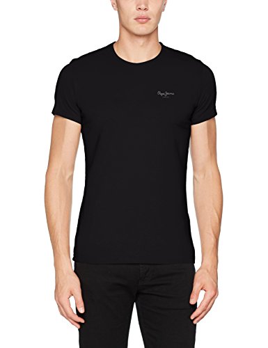 Pepe Jeans Original Basic S/S PM503835 Camiseta, Negro (Black 999), Medium para Hombre
