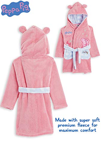 Peppa Pig Bata Suave para Niña Rosa con Capucha y Orejas 3D Animales, Batas de Estar por Casa Cómodas de Forro Polar, Ropa de Dormir Invierno Niño, Regalos Originales Niñas Niños (18/24 Meses)