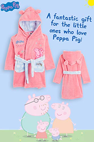 Peppa Pig Bata Suave para Niña Rosa con Capucha y Orejas 3D Animales, Batas de Estar por Casa Cómodas de Forro Polar, Ropa de Dormir Invierno Niño, Regalos Originales Niñas Niños (18/24 Meses)